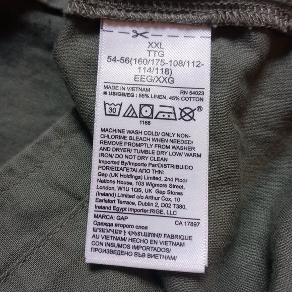 GAP linen blend sleeveless maxi shirt dress in mesculen green (XXL) - Picture 5 of 9